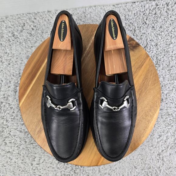 Allen Edmonds Arezzo Italian Black Leather Casual Horse Bit Loafer Mens 11 D - Picture 5 of 14